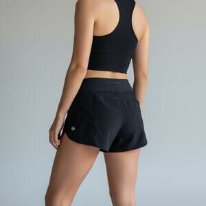 Lululemon Speed Up Low-Rise Lined Short 2.5" Women's Sz 8 Black Training Chic